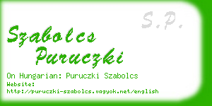 szabolcs puruczki business card